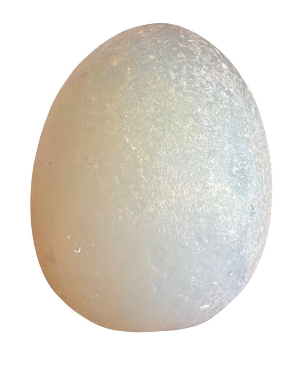 Vintage Opalite Glass Frosted Egg Textured Surface Estate Weighty Paperweight 2" - Picture 2 of 4